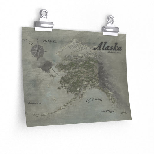 Alaska Fantasy Map Print